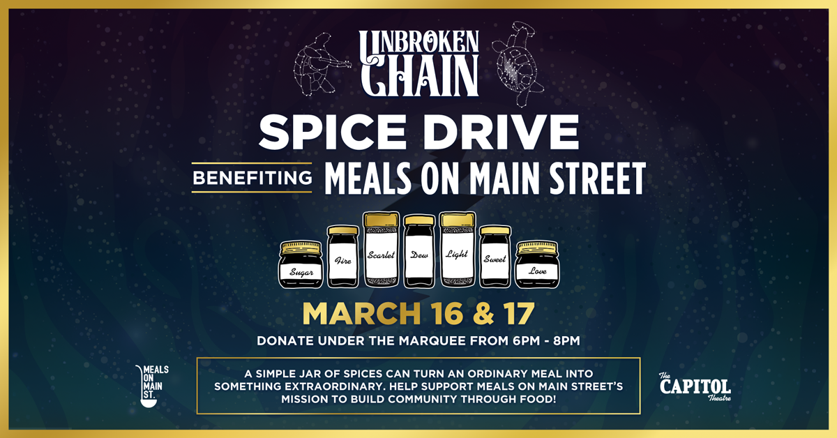 Spice Drive for Meals On Main Street on March 16 & 17